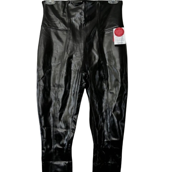 Spanx Faux Patent Leather Leggings Large Tall - Picture 13 of 14